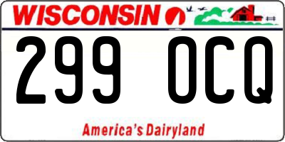 WI license plate 299OCQ