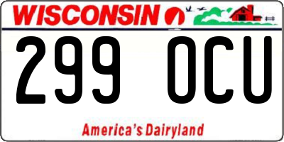 WI license plate 299OCU