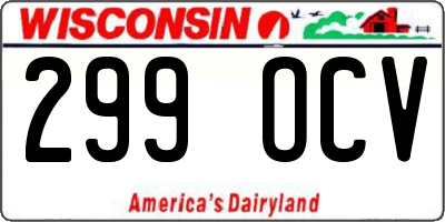 WI license plate 299OCV