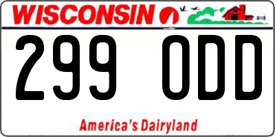 WI license plate 299ODD