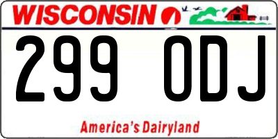 WI license plate 299ODJ