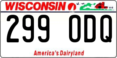 WI license plate 299ODQ