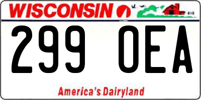 WI license plate 299OEA