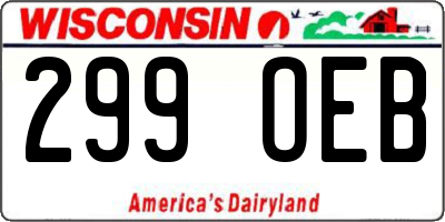 WI license plate 299OEB