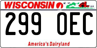 WI license plate 299OEC