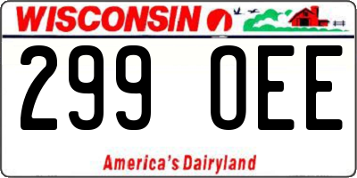 WI license plate 299OEE