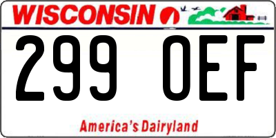 WI license plate 299OEF