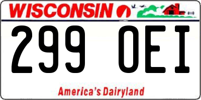 WI license plate 299OEI