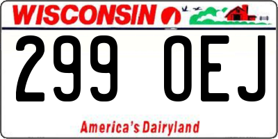 WI license plate 299OEJ