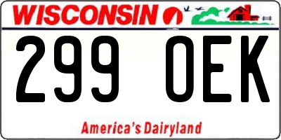 WI license plate 299OEK