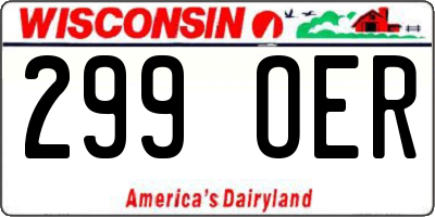 WI license plate 299OER