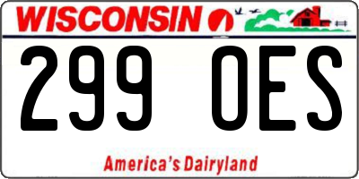 WI license plate 299OES