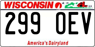 WI license plate 299OEV