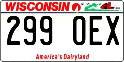 WI license plate 299OEX