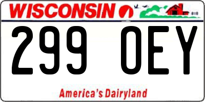 WI license plate 299OEY