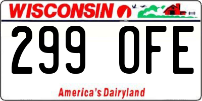 WI license plate 299OFE