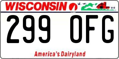 WI license plate 299OFG