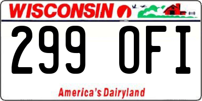 WI license plate 299OFI