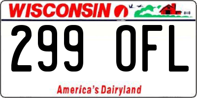 WI license plate 299OFL