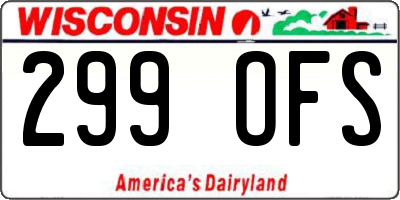 WI license plate 299OFS
