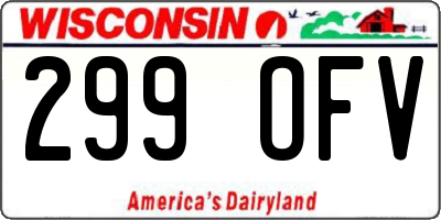 WI license plate 299OFV