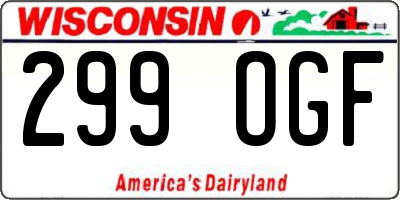 WI license plate 299OGF