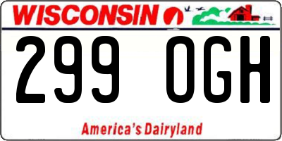 WI license plate 299OGH