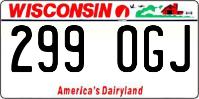 WI license plate 299OGJ