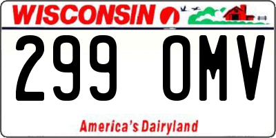 WI license plate 299OMV