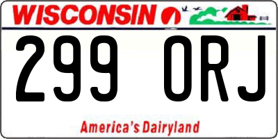 WI license plate 299ORJ