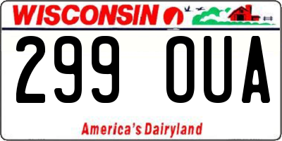 WI license plate 299OUA