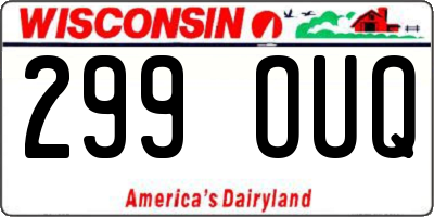 WI license plate 299OUQ
