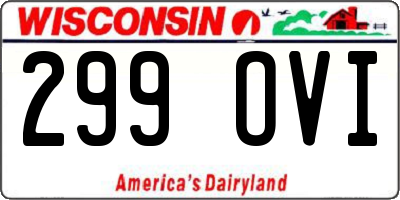 WI license plate 299OVI