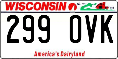 WI license plate 299OVK
