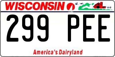 WI license plate 299PEE