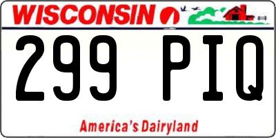 WI license plate 299PIQ