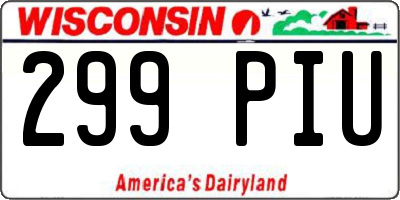 WI license plate 299PIU