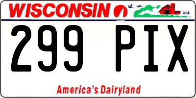 WI license plate 299PIX