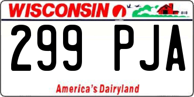 WI license plate 299PJA
