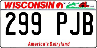 WI license plate 299PJB