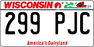 WI license plate 299PJC