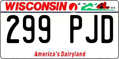WI license plate 299PJD