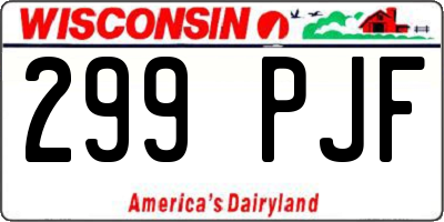 WI license plate 299PJF