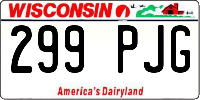 WI license plate 299PJG