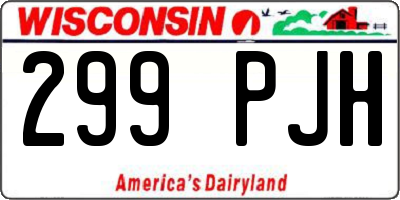 WI license plate 299PJH