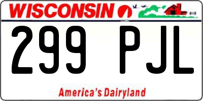 WI license plate 299PJL