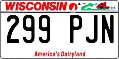 WI license plate 299PJN