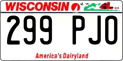 WI license plate 299PJO