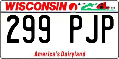 WI license plate 299PJP