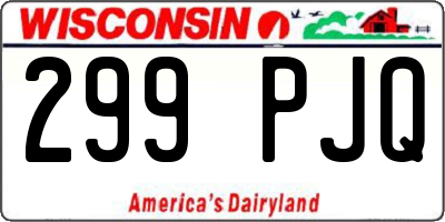 WI license plate 299PJQ
